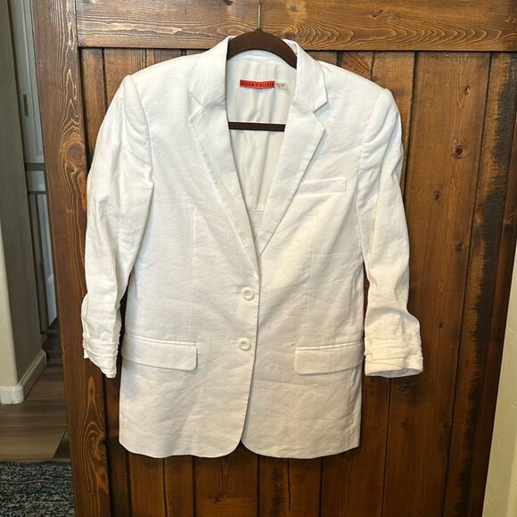 Alice +Olivia 3/4 Sleeve Linen Blazer, Size S - Picture 1 of 10